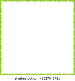 Green Grass empty frame. Trendy botany graphic template. Grass empty frame box