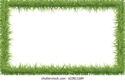 Green Grass Field Background Frame Grass Stock Vector (Royalty Free ...