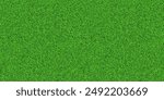 Green grass field background top view for soccer, golf, baseball, football. Realistic summer fresh lawn carpet. Green field wallpaper. Vector illustration.