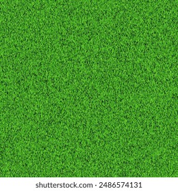 Green grass field background top view for soccer, golf, baseball, football. Realistic summer fresh lawn carpet. Green field wallpaper. Vector illustration.