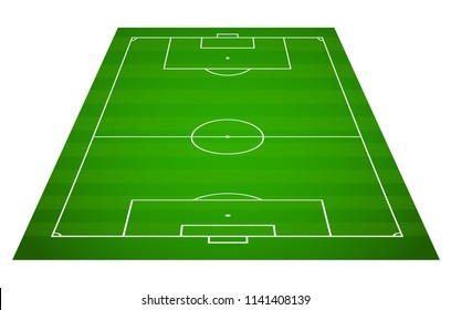 Green grass field background. Vector Football - Soccer Field