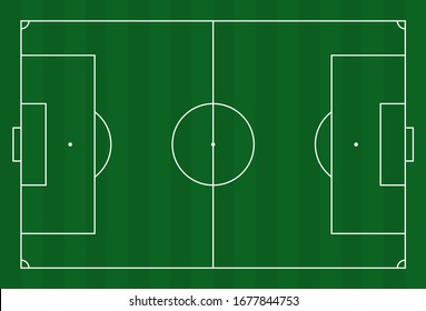 Green grass field background. Vector world Football 2022 Soccer Field. Stock vector illustration