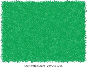 Green grass field isolated on white background.