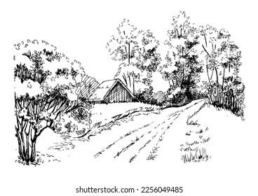 Grünes Grasfeld auf kleinen Hügeln. Weide, Alkali, Lye, Grasland, Pommel, Lea, Weide, Bauernhof. Landschaftliches Panorama auf die Landschaft der Weiden. Vektorgrafik