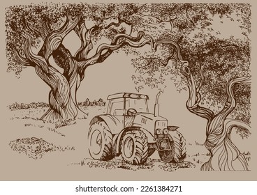 Green grass field on small hills. Meadow, alkali, lye, grassland, pommel, lea, pasturage, farm. Rural scenery landscape panorama of countryside pastures. Vector sketch illustration
