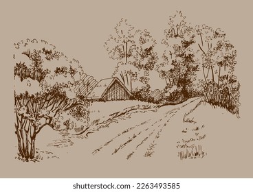 Grünes Grasfeld auf kleinen Hügeln. Weide, Alkali, Lye, Grasland, Pommel, Lea, Weide, Bauernhof. Landschaftliches Panorama auf die Landschaft der Weiden. Vektorgrafik
