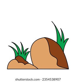 green grass of filled icon style