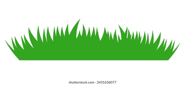 Grünes Gras im flachen Cartoon-Stil. Bushes Illustration. Vektor-Illustration isoliert auf weißem Hintergrund.