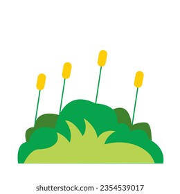 hierba verde del estilo de icono plano