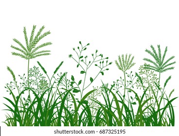 green grass flower background illustration, nature vector