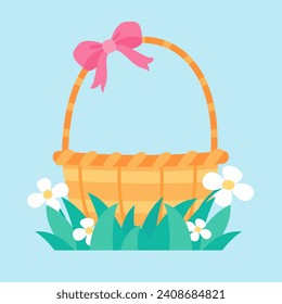 Green grass and flowers in spring
