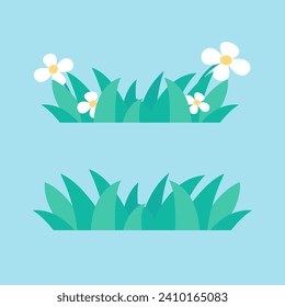 Green grass and flowers in spring