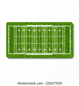 Green grass football field. Vector. 