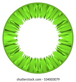 Green grass frame border circle element for your design. EPS10 vector.