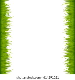 Green grass frame isolated on white background. Vector illustration