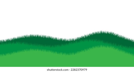 Green Grass Frame Pattern Abstract Background. Nature Landscape. Vector Illustration