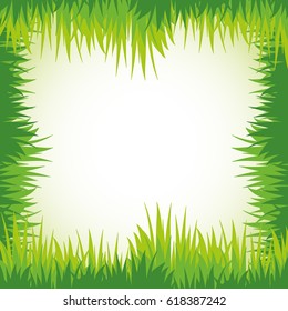 Green Grass Frame Template Illustration Stock Vector (Royalty Free ...