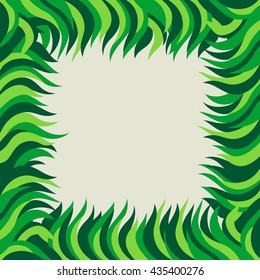 Green grass frame. Vector illustration.