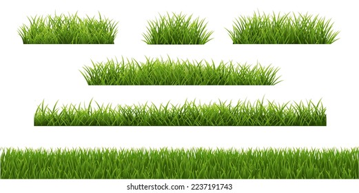 Green Grass Frame White Background With Gradient Mesh, Vector Illustration