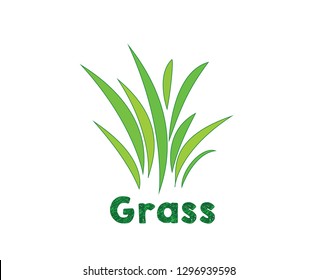 Green grass, or Gazon in French. Vector icon. web version. 