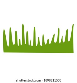 Green grass. Graphic element isolated on white background. Vegan or vegetarian food. Health and body care. Nature and ecology. Agriculture and gardening. Harvesting time. For post cards and stickers