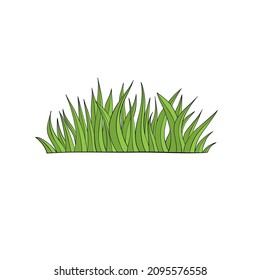 green grass hand drawn for design cartoon style