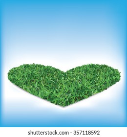 Green grass heart. Vector illustration