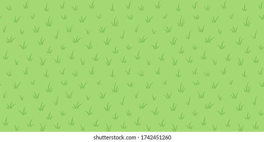 Green Grass, Herb Seamless Repeat Vector Background. Tufts, Doodle Style Blades Of Grass Texture. Summer, Spring Meadow, Lawn, Sward Illustration. Eco Template, Vegan, Nature Hand Drawn Pattern.