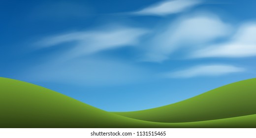 Green Grass Hill Blue Sky Abstract Stock Vector (Royalty Free ...