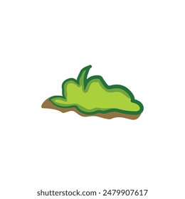 Green grass icon in flat color style. Nature environment ecology outdoor season. green grass illustration. Copy space for various purposes with a nature theme