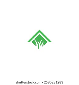 green grass icon logo illusion vector