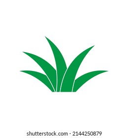 conjunto de iconos de hierba verde, símbolo del conjunto de vectores de césped verde
