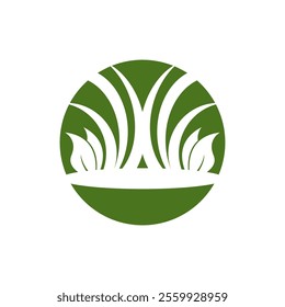 Green grass icon and symbol template