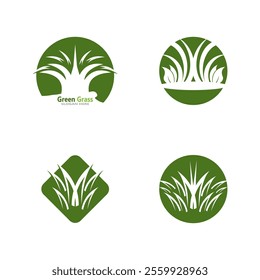 Green grass icon and symbol template