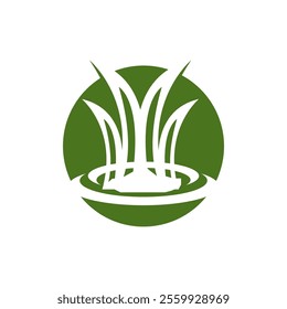 Green grass icon and symbol template