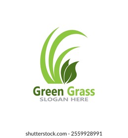 Green grass icon and symbol template