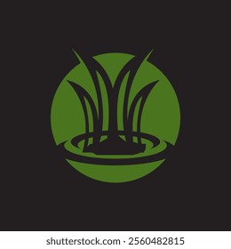 Green grass icon and symbol template
