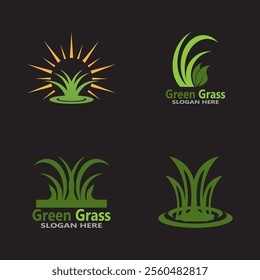 Green grass icon and symbol template