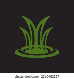 Green grass icon and symbol template