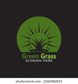 Green grass icon and symbol template