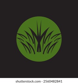 Green grass icon and symbol template