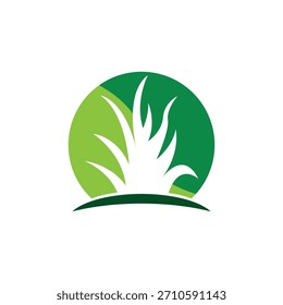 Icono de hierba verde y Plantilla de símbolo