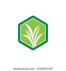 Icono de hierba verde y Plantilla de símbolo