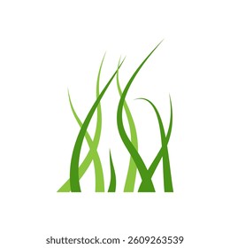 Green Grass Icon Vector Illustration, Nature Lawn Symbol Isolated on White Background