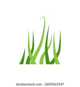 Green Grass Icon Vector Illustration, Nature Lawn Symbol Isolated on White Background