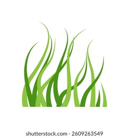 Green Grass Icon Vector Illustration, Nature Lawn Symbol Isolated on White Background