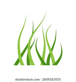 Green Grass Icon Vector Illustration, Nature Lawn Symbol Isolated on White Background
