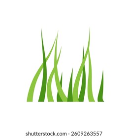 Green Grass Icon Vector Illustration, Nature Lawn Symbol Isolated on White Background