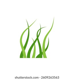 Green Grass Icon Vector Illustration, Nature Lawn Symbol Isolated on White Background