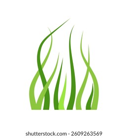 Green Grass Icon Vector Illustration, Nature Lawn Symbol Isolated on White Background
